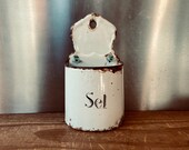 Salt pot enamel enamel farm French old