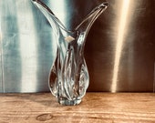 Majestic crystal vase VANNES THE CHÂTEL France the beauty of the lines while round, like waves quality of matter