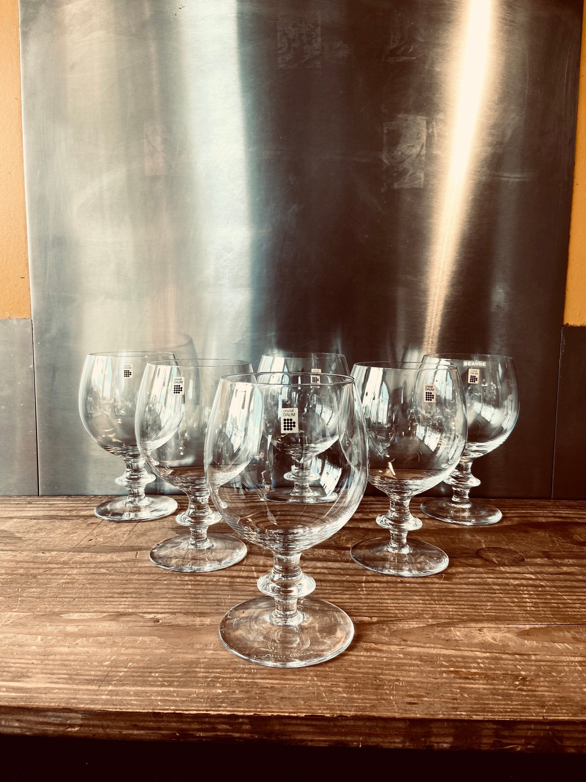 6 Verres en Cristal de Daum Modèle Beaune/ Année 1970 Pour Cette Magnifique Création La Célèbre Cris