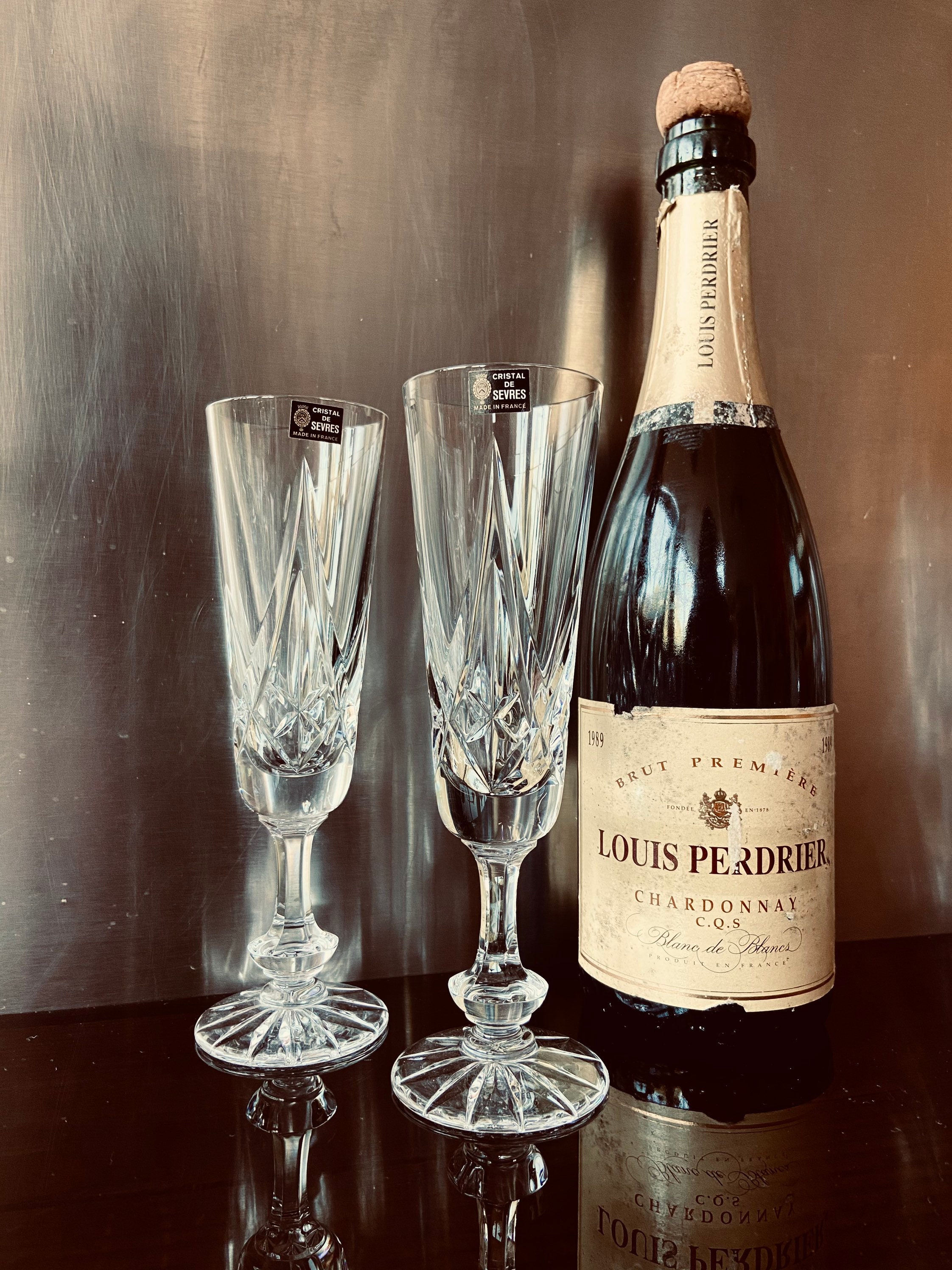 6 flûtes à champagne signé cristal de Sèvres modèle Haroue Etsy