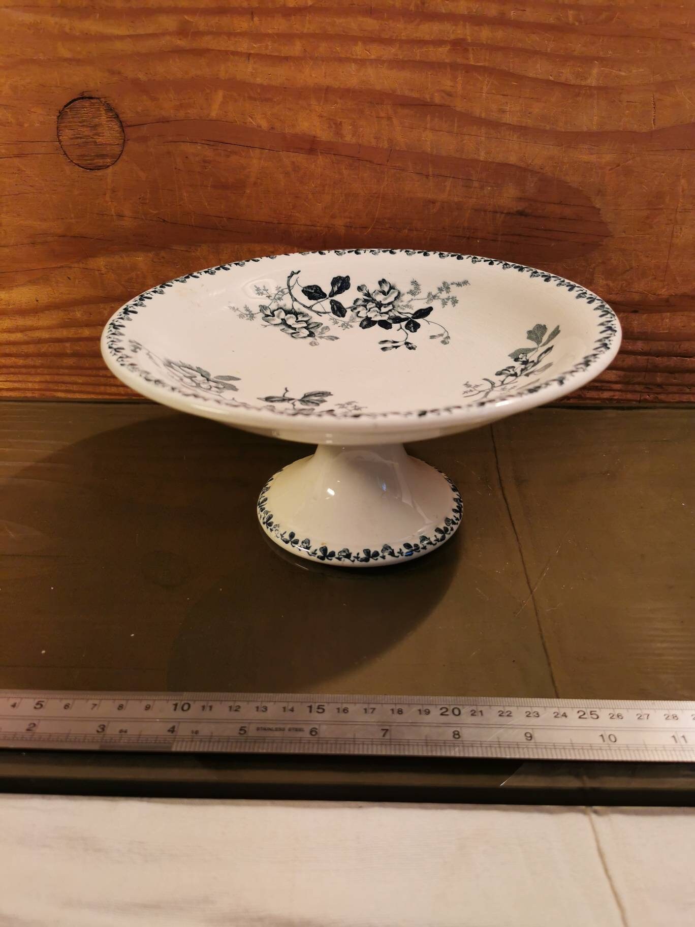 Coupe sur Pied/Coupe à Fruits Compotier en Faïence Terre de Fer