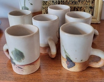 Pitcher Service 6 pottery cups or mugs from La Colombe France
