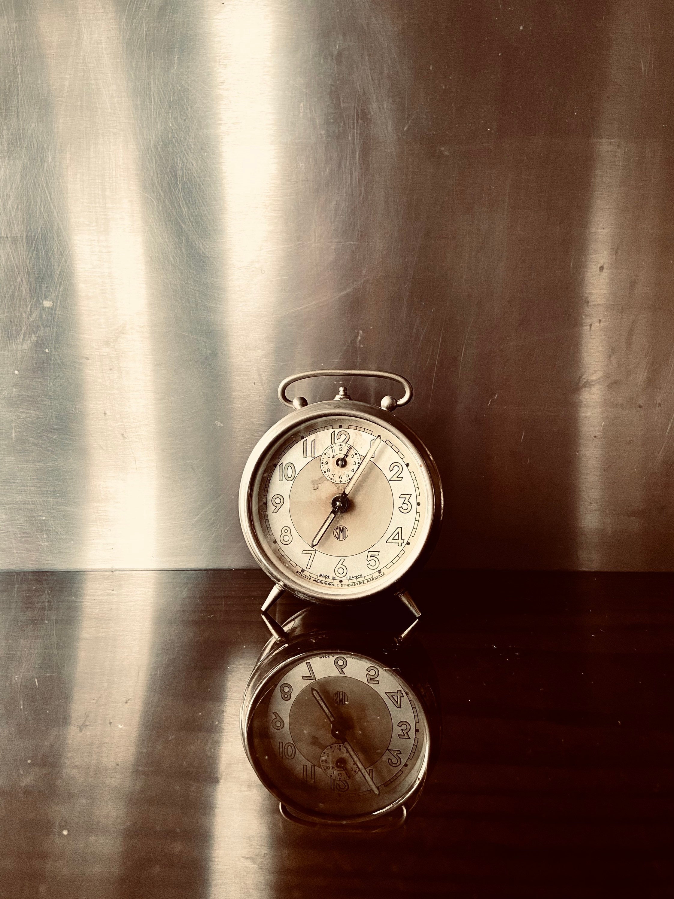 Réveil Vintage/Réveil Retro Smi Société Méridionale d'industrie Marseille Inox