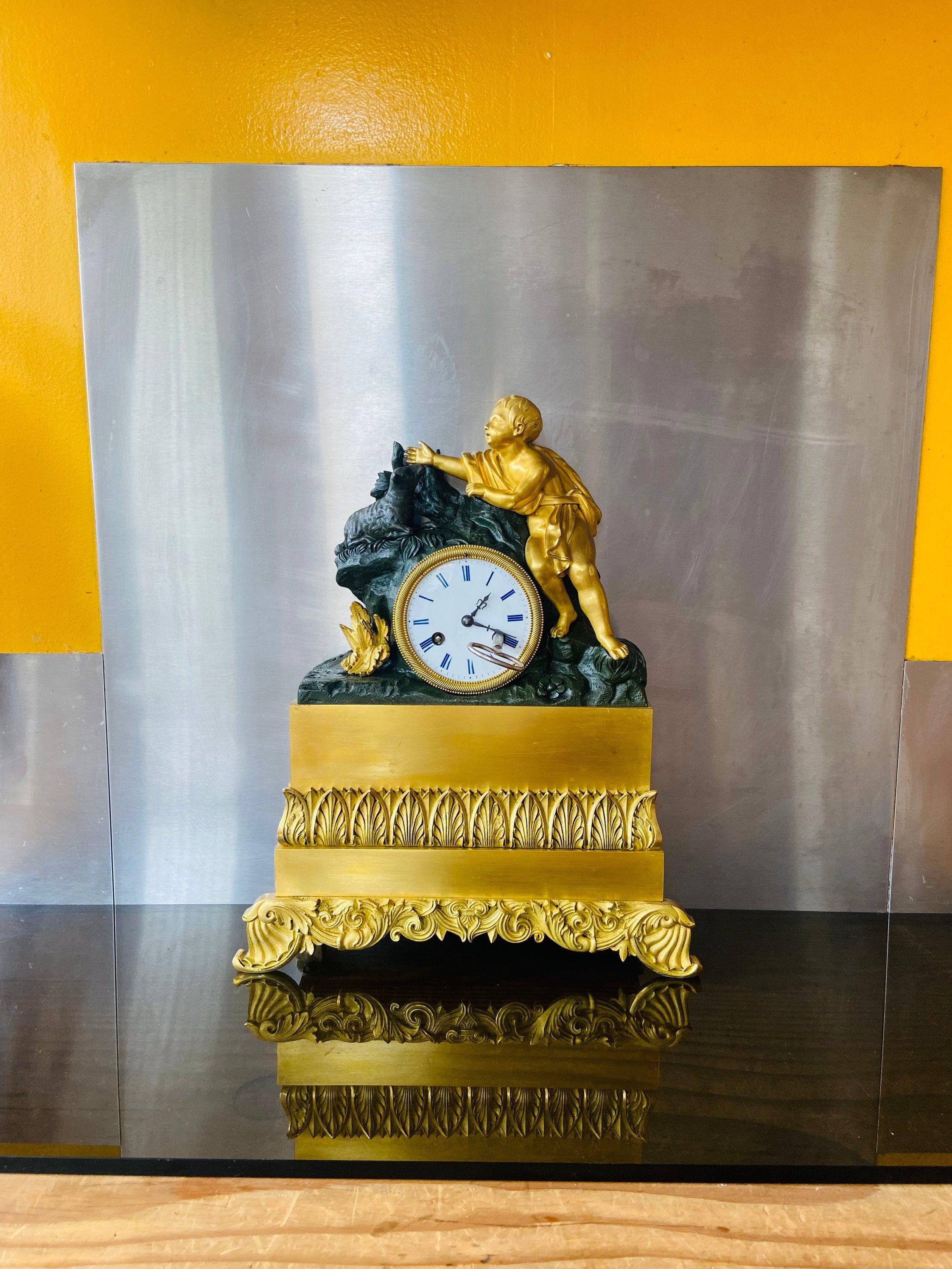 Pendule Horloge d'époque Restauration A Double Patine Epoque 19Ème Siècle Style Louis Philippe-Resta