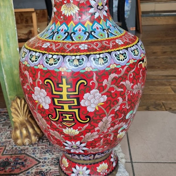 Grand vase Cloisonné Chinois