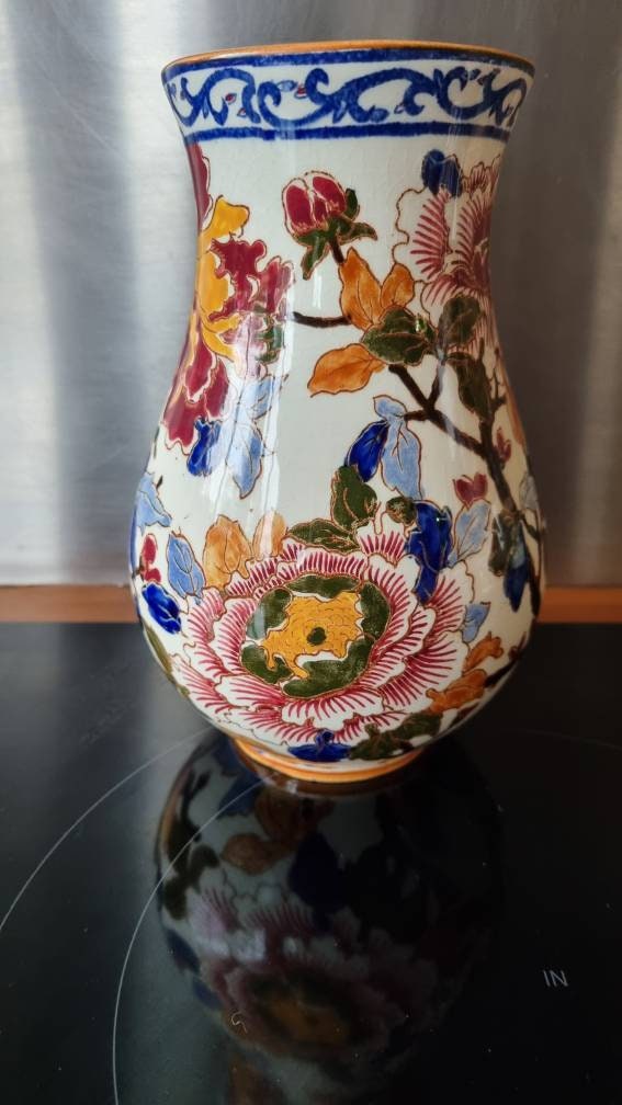 Gien Pivoines Bleues Japanese vase