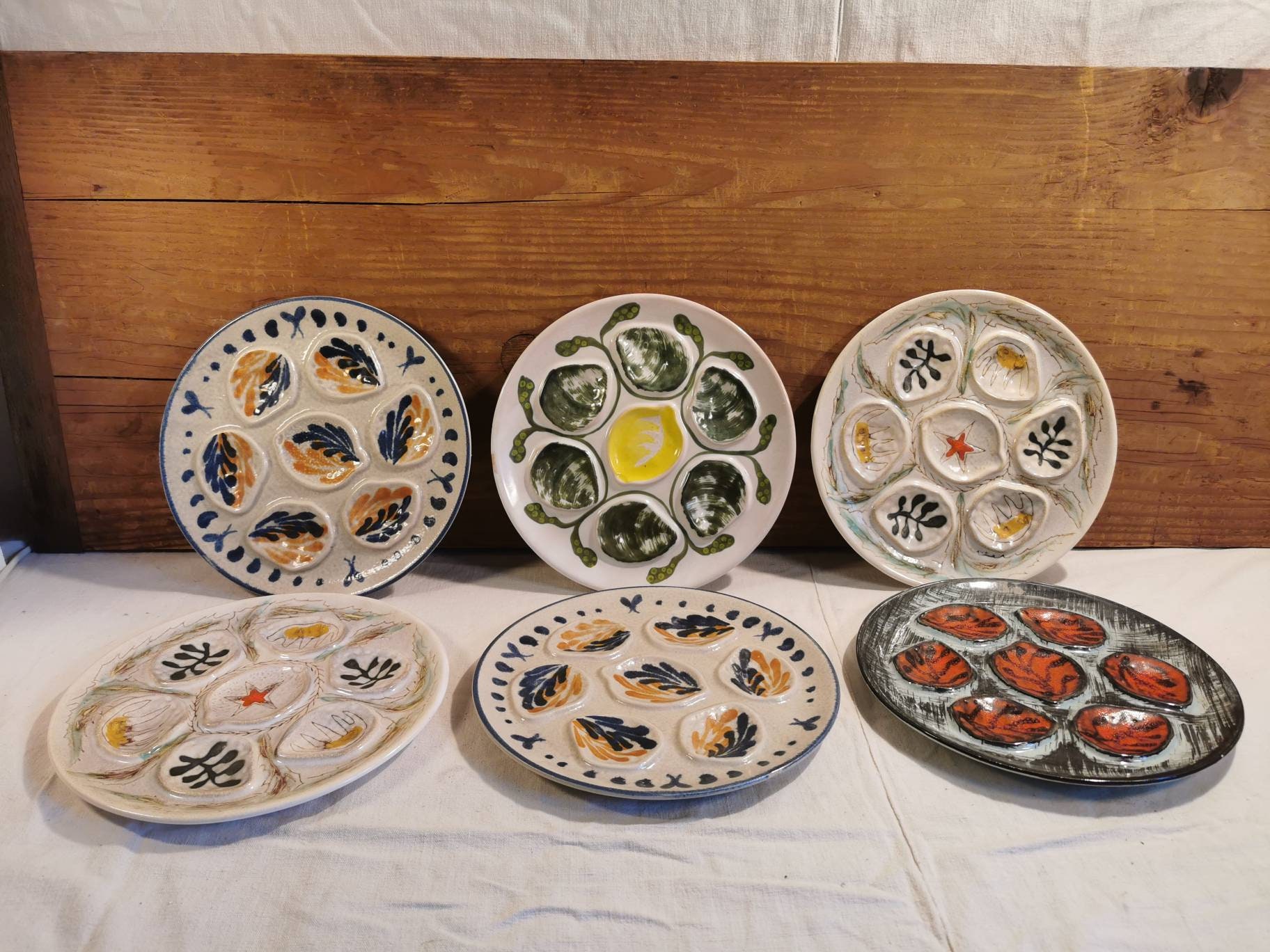 Service à Huître, Assiette en Porcelaine Fait Main. Fabrication Artisanale Française