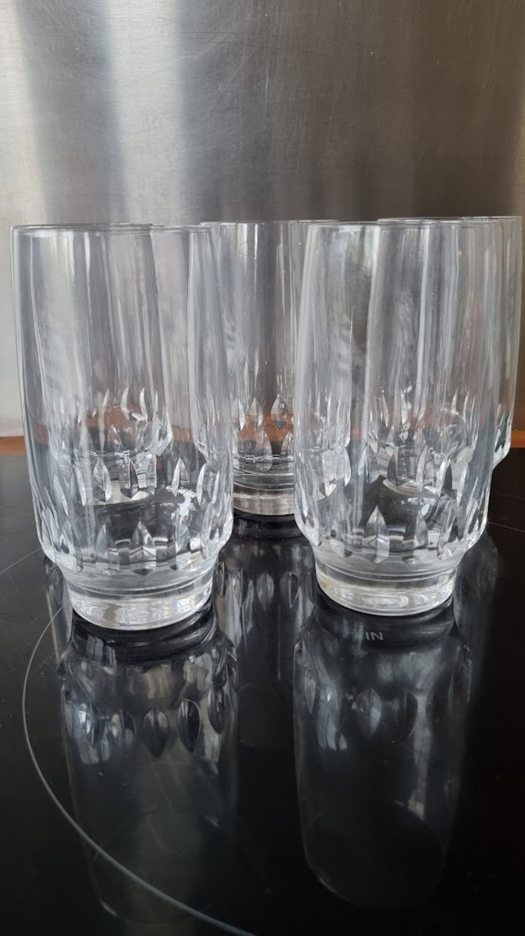 6 Old Crystal Fruit Juice Glasses Etsy