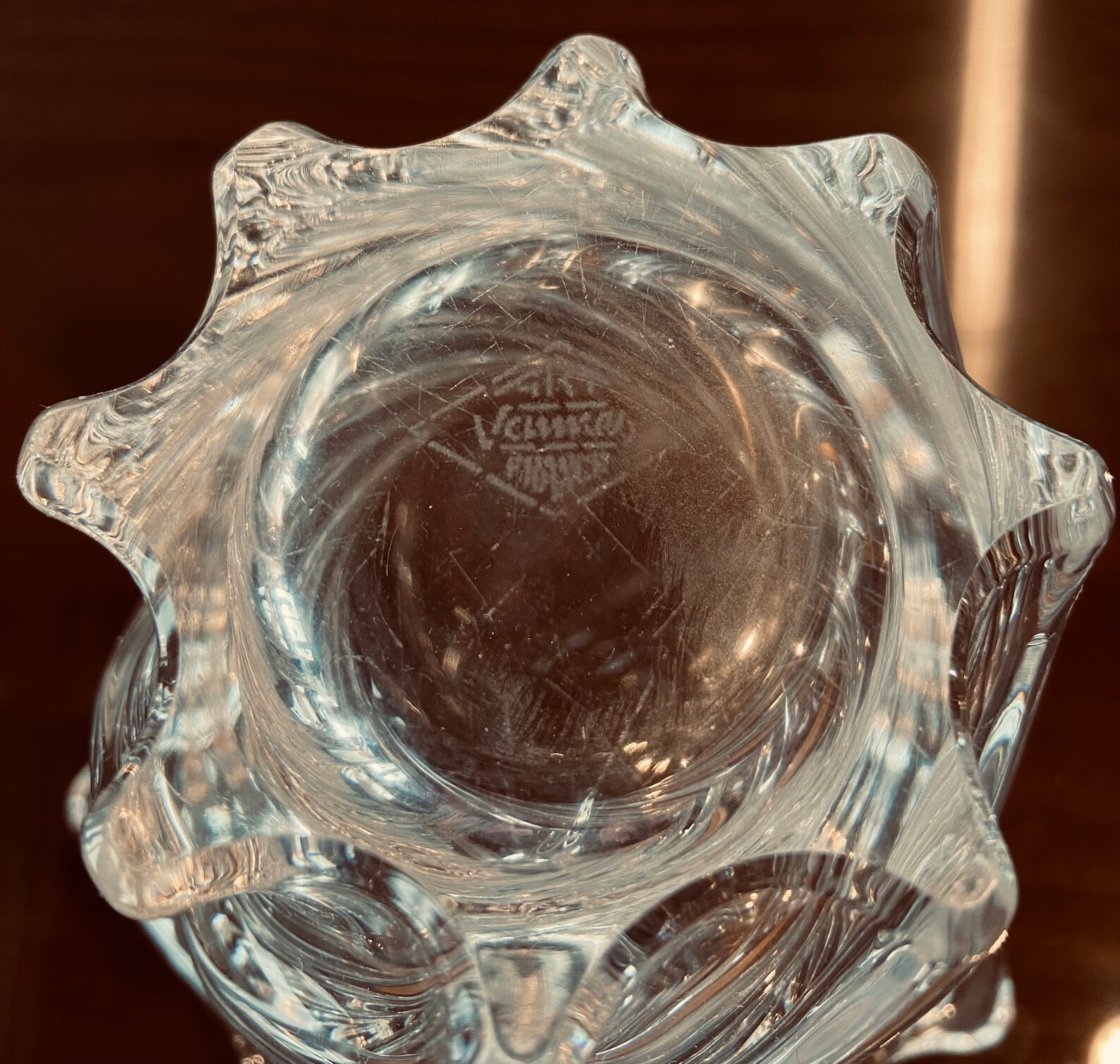 Vase en cristal signé Art vannes France / drapé / en forme Etsy