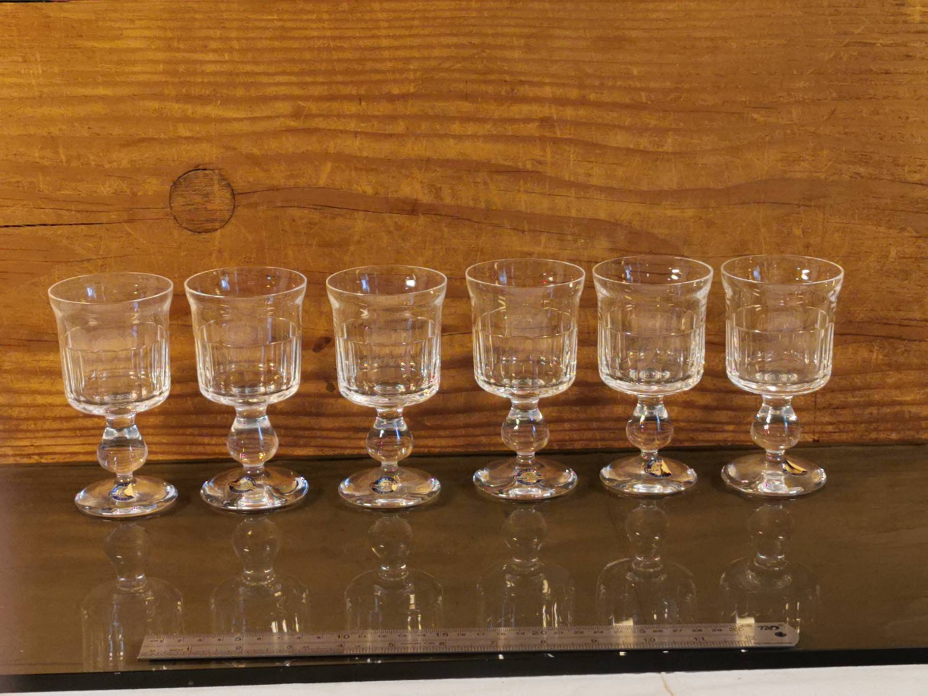 6 Verres à Vin Rouge Cristal Kaspar France Modèle Windsor N4