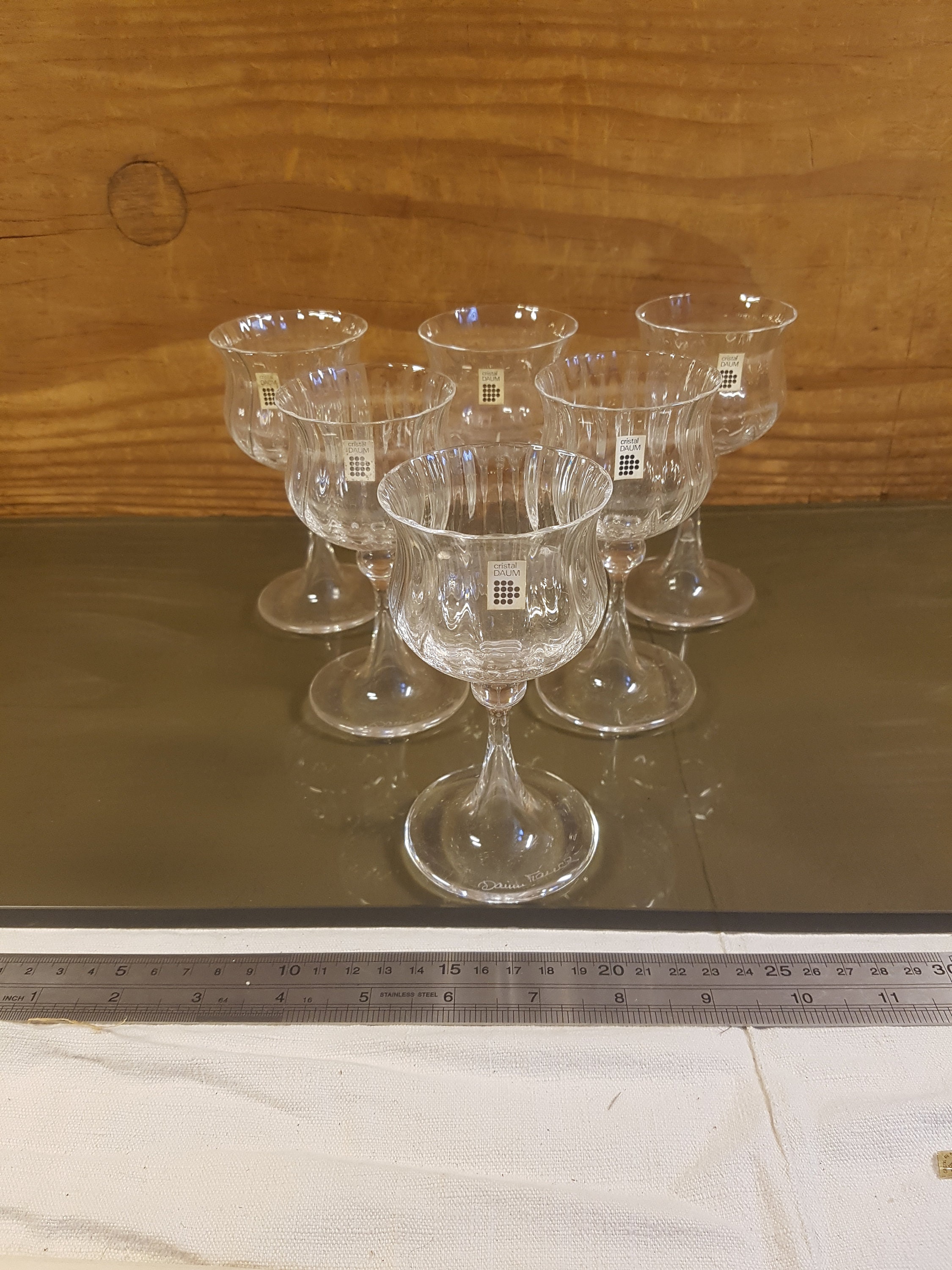 6 Verres Français en Cristal de Daum Modèle Vérone N4