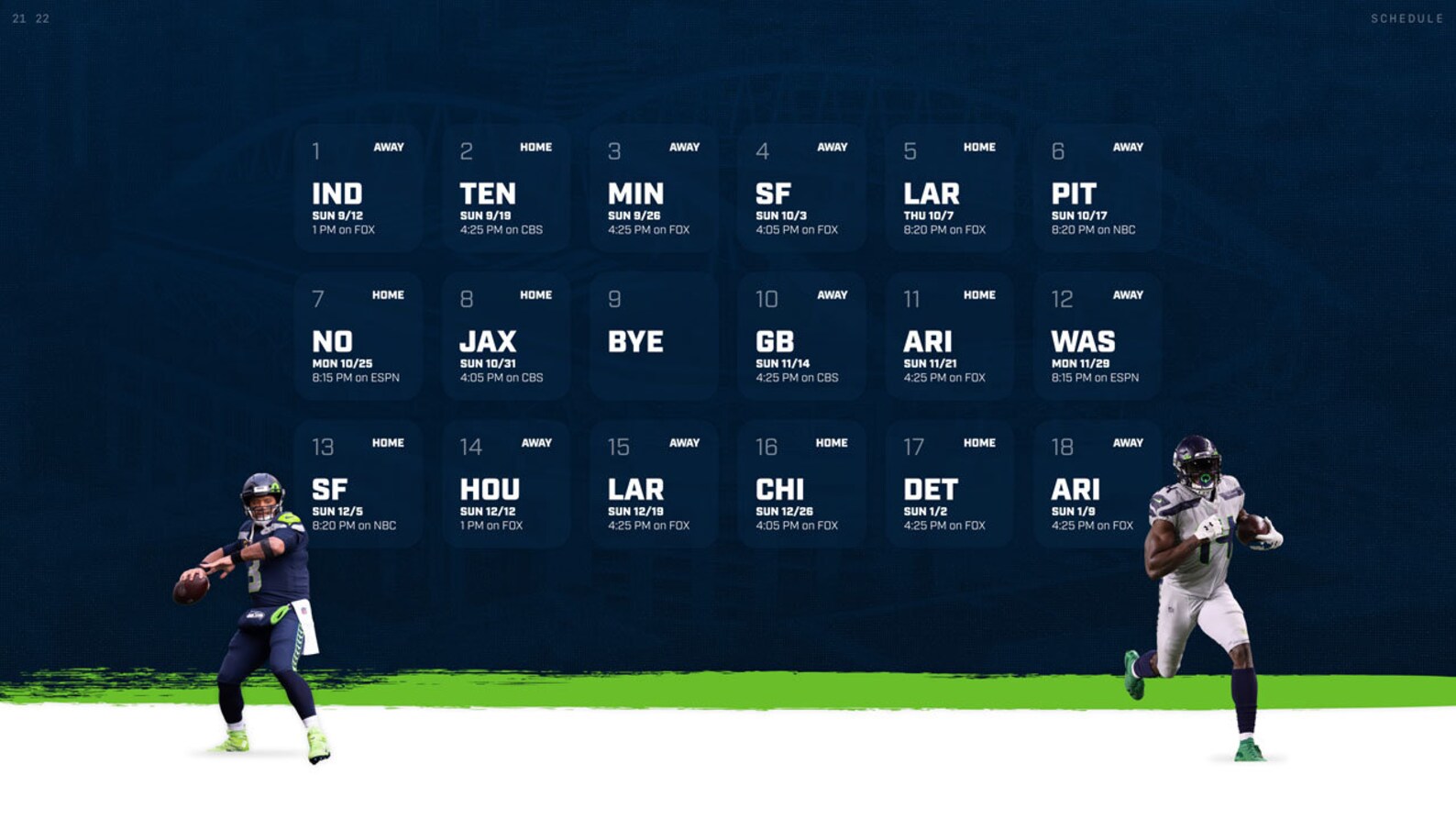 2021 Seattle Seahawks Schedule Wallpaper 4K | Etsy