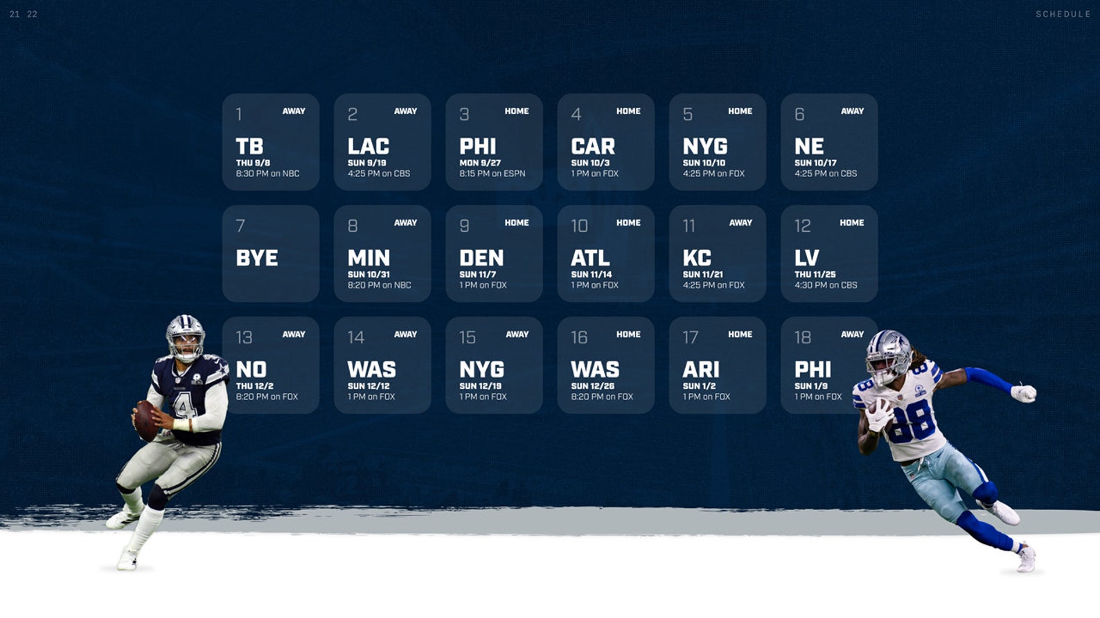 2021 Dallas Cowboys Schedule Wallpaper 4K Etsy