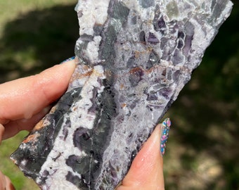 Fluorite Lapidary Slab natural stone not polished for cabbing