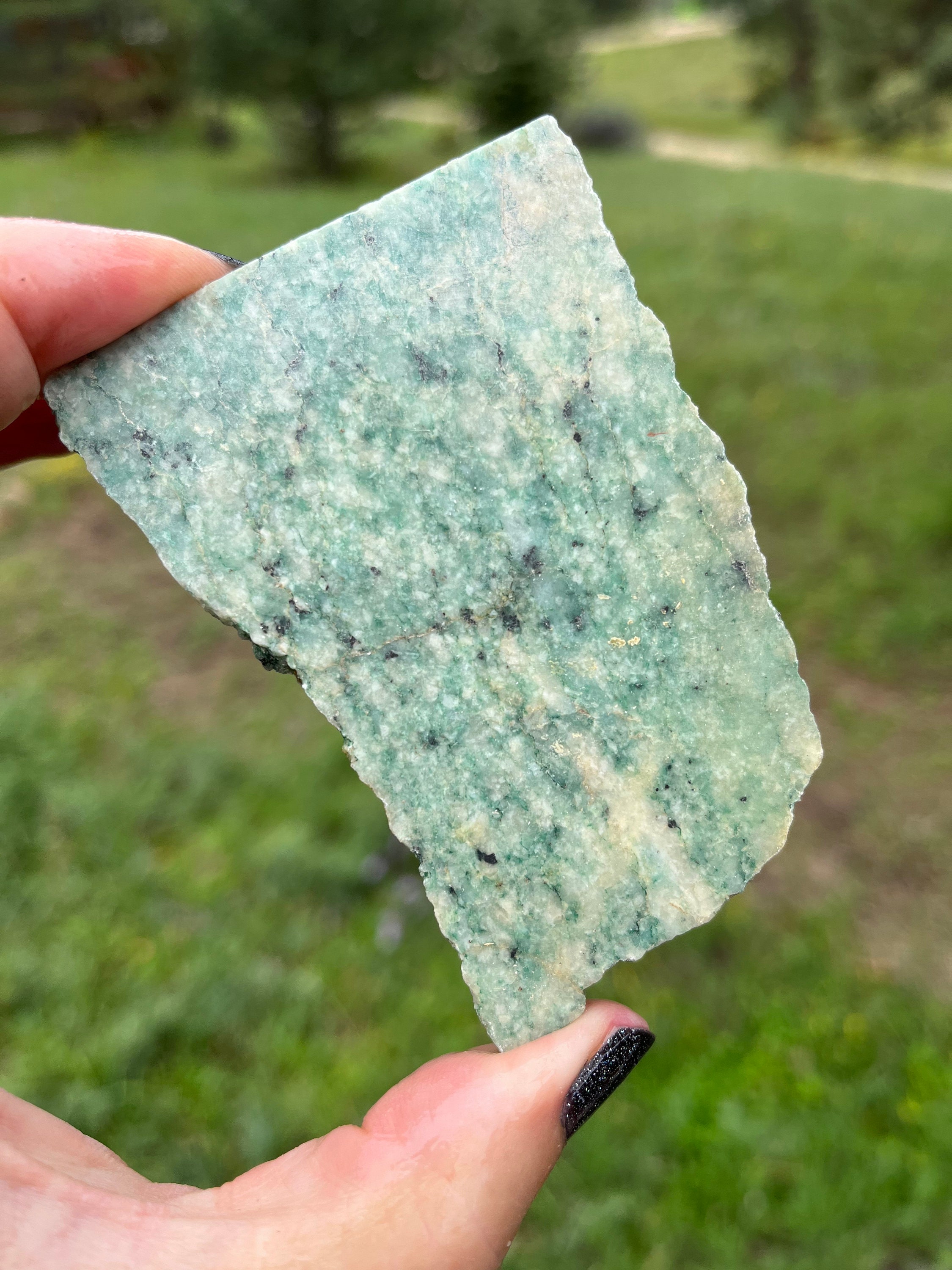 Mariposite Lapidary Slab natural stone not polished for cabbing