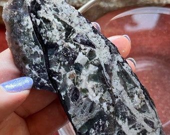Fluorite Lapidary Slab natural stone not polished for cabbing