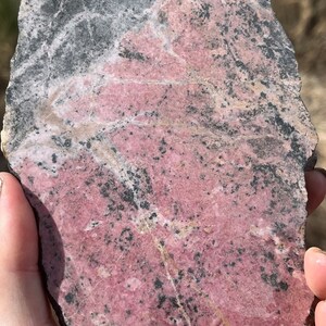 Rhodonite Lapidary Slab natural stone not polished for cabbing