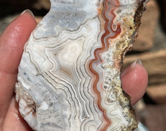Crazy Lace Agate Lapidary Slab natural stone not polished for cabbing