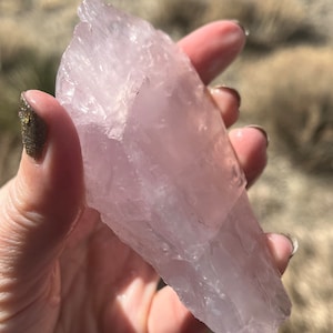 Rose Quartz Lapidary Slab natural stone not polished for cabbing end cut