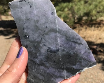 Purple Strombolite Lapidary Slab natural stone not polished for cabochons
