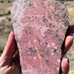 Rhodonite Lapidary Slab natural stone not polished for cabbing