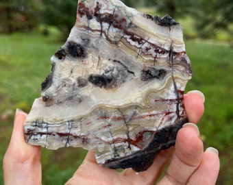 Old Fashioned Lace Agate crazy Lapidary Slab natural stone not polished for cabbing