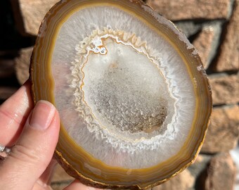 Natural Brazilian Agate Lapidary Slab stone not polished for cabbing