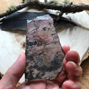 Rhodonite Lapidary Slab natural stone not polished for cabbing