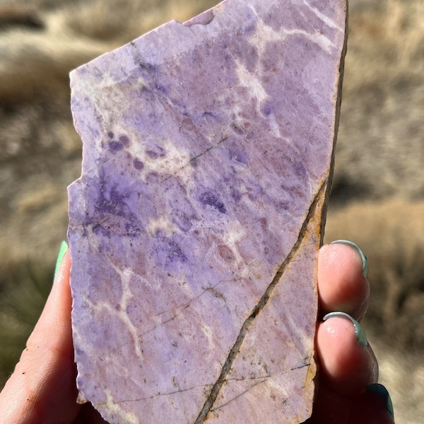 Lavender Turkish Jade Lapidary Slab natural stone not polished for cabbing