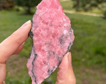 Rhodochrosite Lapidary Slab natural stone not polished for cabbing