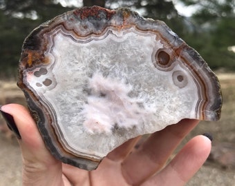 Laguna Lace Agate Lapidary rough slab nodule natural stone not polished for cabbing