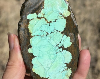 Blue Moon Turquoise Nevada lapidary slab stone stabilized