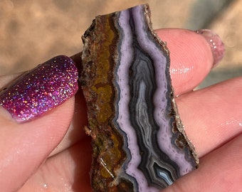 Purple Passion Agate Lapidary Slab natural stone not polished for cabbing