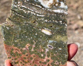 Ocean Jasper Lapidary Slab natural stone not polished for cabbing