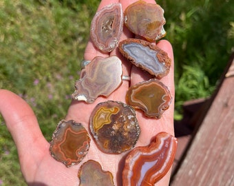 Mexican agate lot Laguna small Lapidary slabs natural stone polished for cabbing AAA