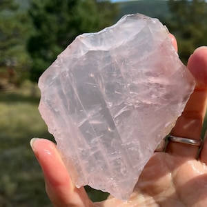 Rose Quartz Lapidary Slab natural stone not polished for cabbing