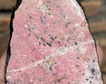 Rhodonite Lapidary Slab natural stone not polished for cabbing