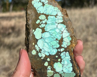 Blue Moon Turquoise Nevada lapidary slab stone stabilized