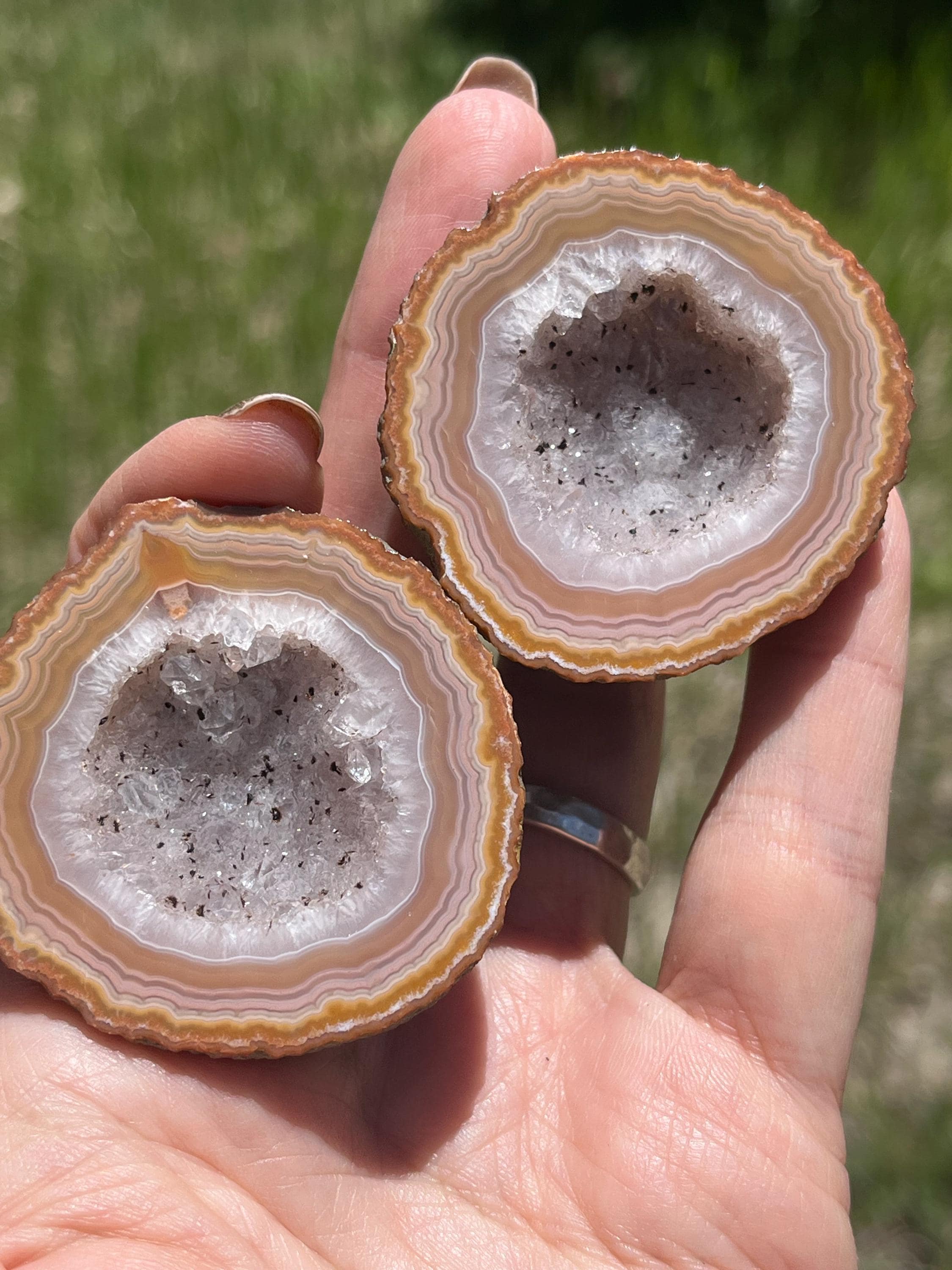 Zhanguo Agate AAA Quality With Drusy Gold Peach Purple - Etsy