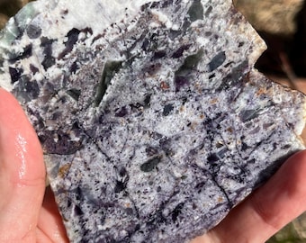Fluorite Lapidary Slab natural stone not polished for cabbing