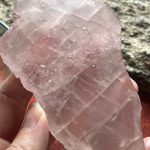 Rose Quartz Lapidary Slab natural stone not polished for cabbing