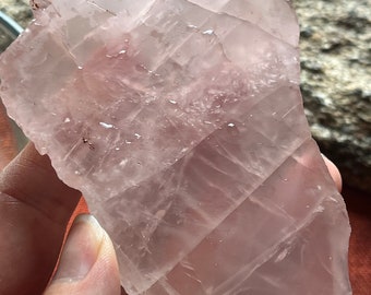 Rose Quartz Lapidary Slab natural stone not polished for cabbing