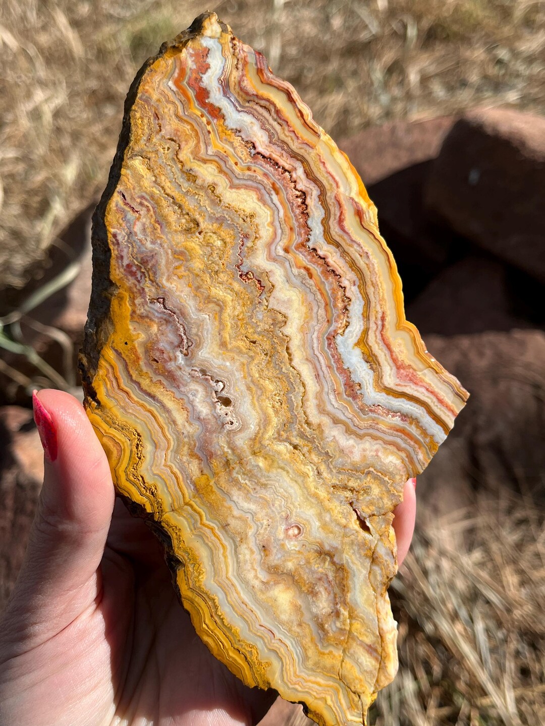 Java Lace Agate Lapidary Slab Natural Stone Not Polished for Cabbing - Etsy