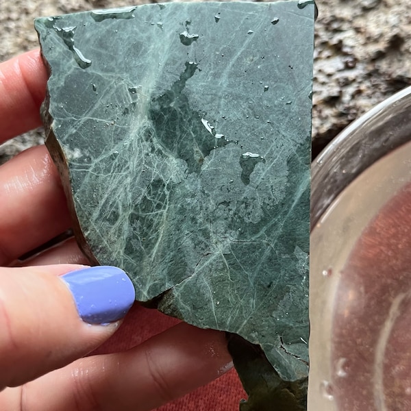 Clear Creek Jade Lapidary Slab natural stone not polished for cabbing