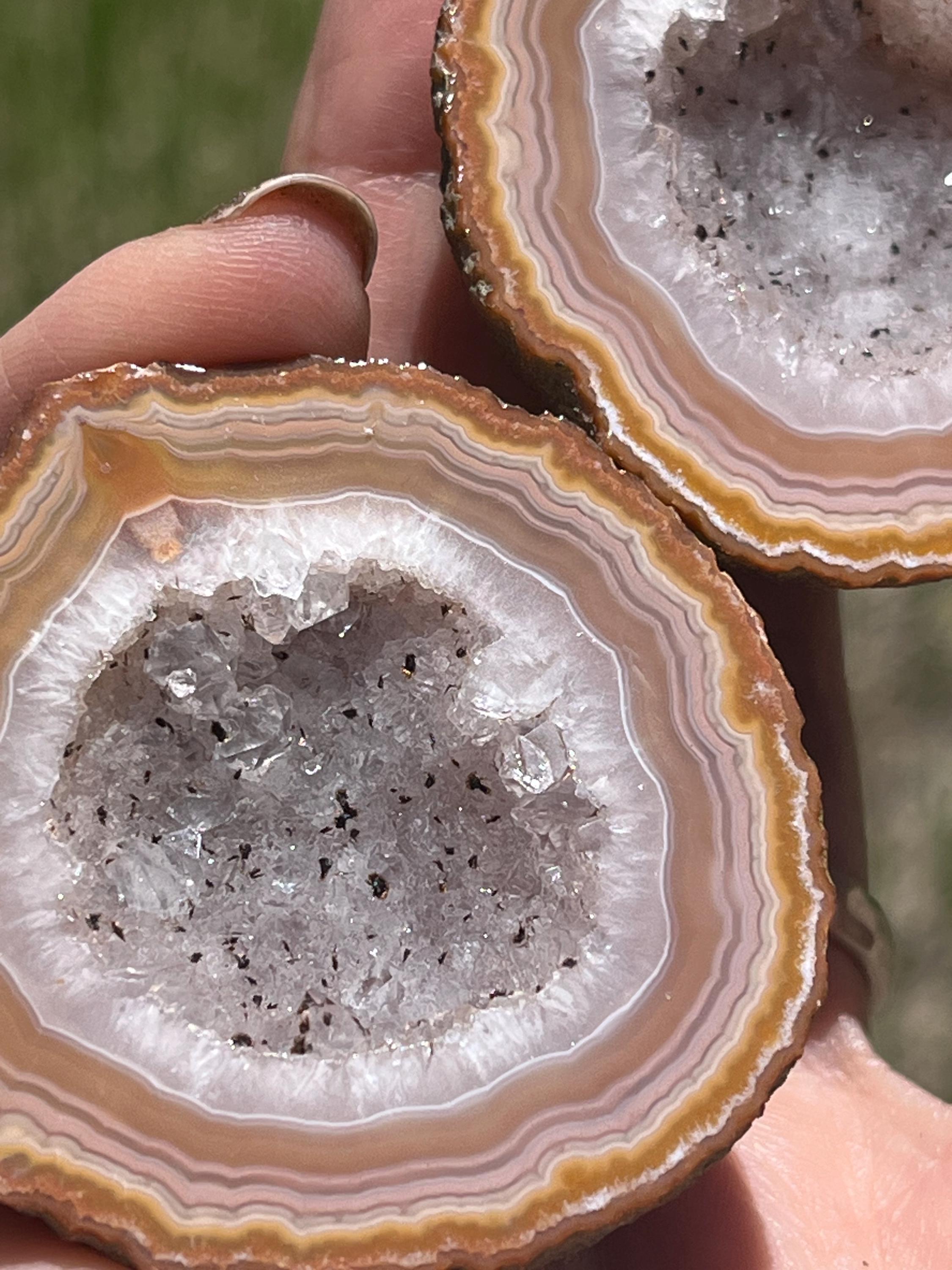 Zhanguo Agate AAA Quality With Drusy Gold Peach Purple - Etsy