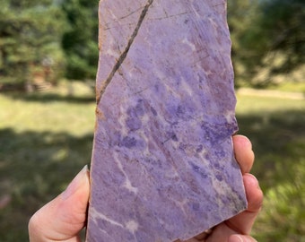 Lavender Turkish Jade Lapidary Slab natural stone not polished for cabbing