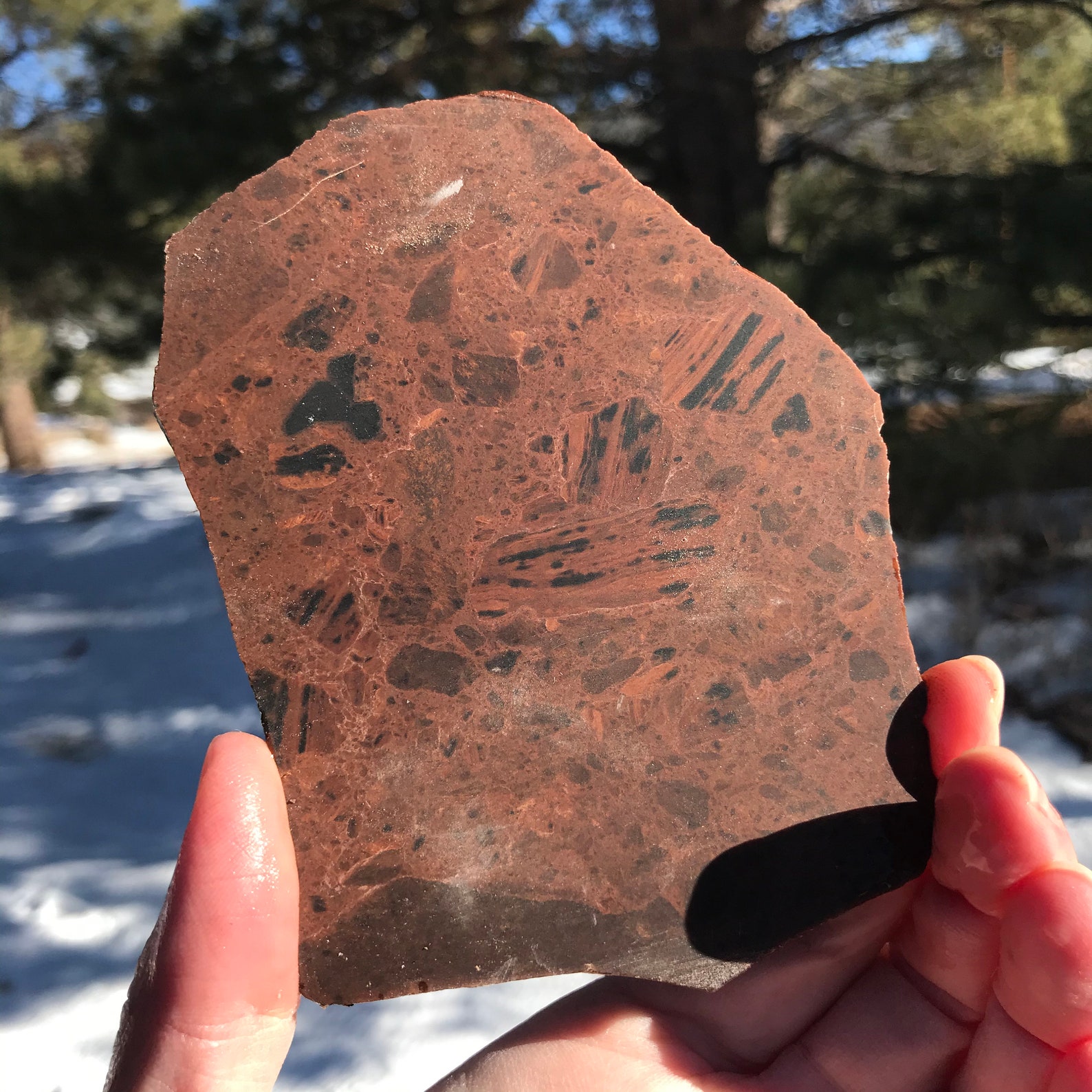 Piedra natural de losa lapidaria de caoba obsidiana no pulida | Etsy