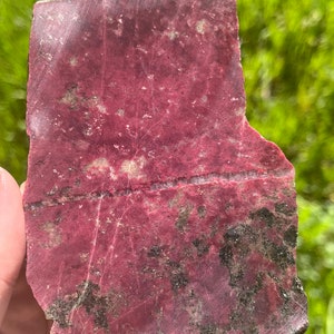 Thulite Lapidary Slab natural stone not polished for cabbing