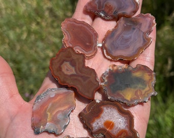 Mexican agate lot Laguna small Lapidary slabs natural stone polished for cabbing AAA