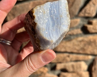 Blue Lace Agate Rough natural stone not polished for cabbing